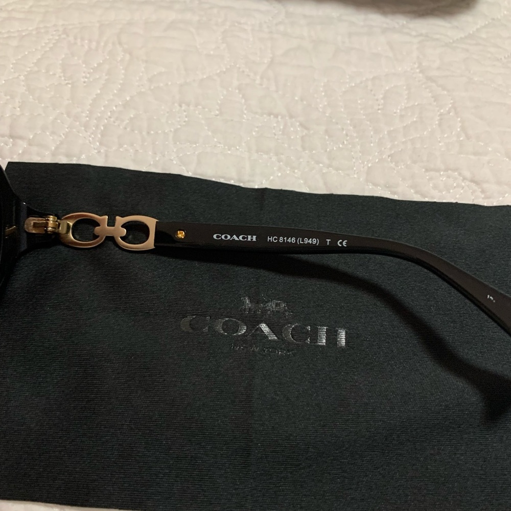 Coach black rectangle sunglasses - Picture 2 of 4
